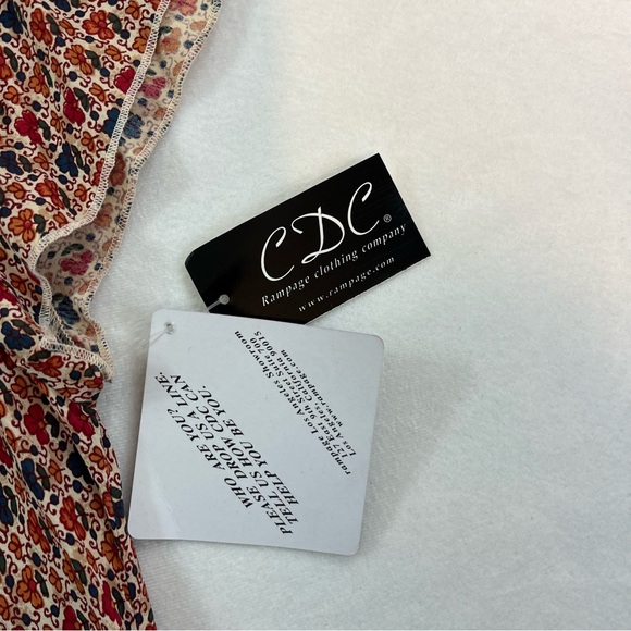 Y2K CDC Rampage Gypsy Milkmaid Wench Micro Floral Midi Dress 10 NWT Whimsy - Picture 9 of 12